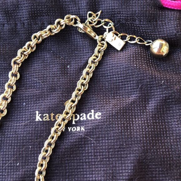 kate spade Neon Orange Chunky Crystal Gold Plated Statement Necklace! EUC - Picture 13 of 13